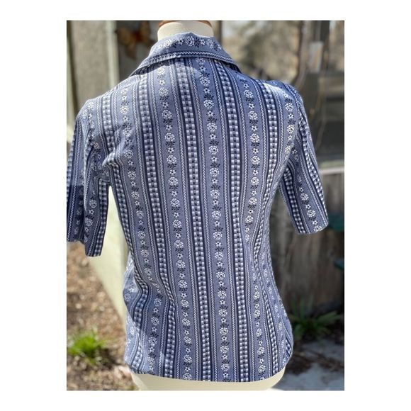 Vintage 70s Lady Manhattan Shirt Novelty Floral Sz 12 - Picture 7 of 12